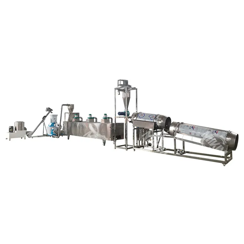 Tuotantolinja kalanruoan valmistukseen